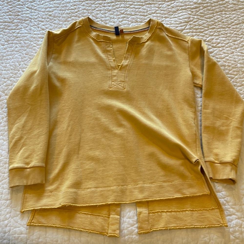 Anthropologie mustard sweatshirt